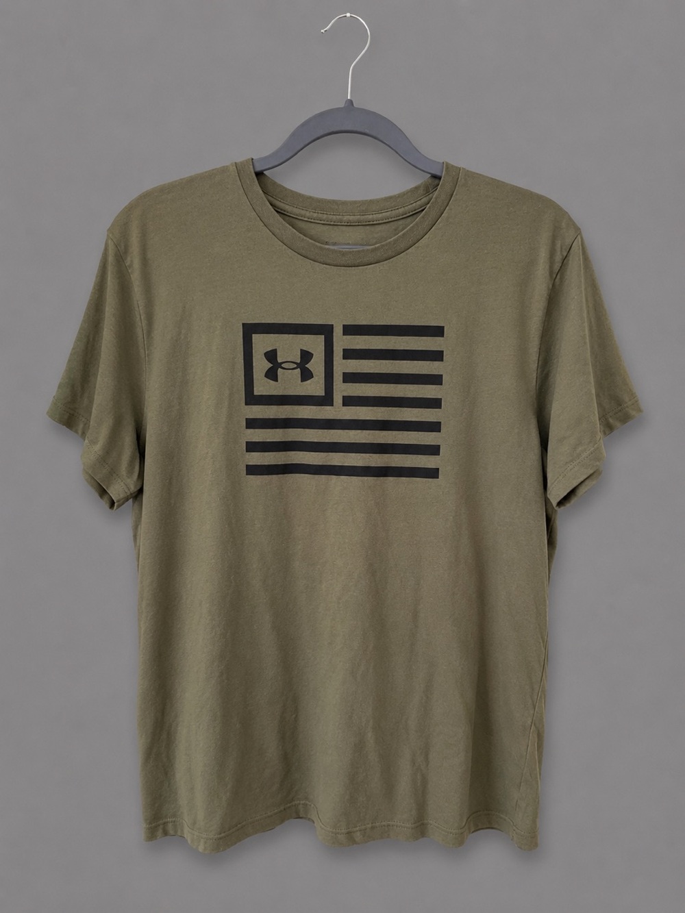 Under Armour Freedom Flag  Olive Green Graphic Tee Loose Fit - XL